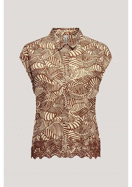 Onllou Lıfe Emb S/s Shırt Ptm Kiremit