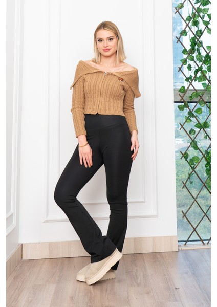 Madonna Yaka Fermuarlı Triko Kısa Hırka 34256 modelleri