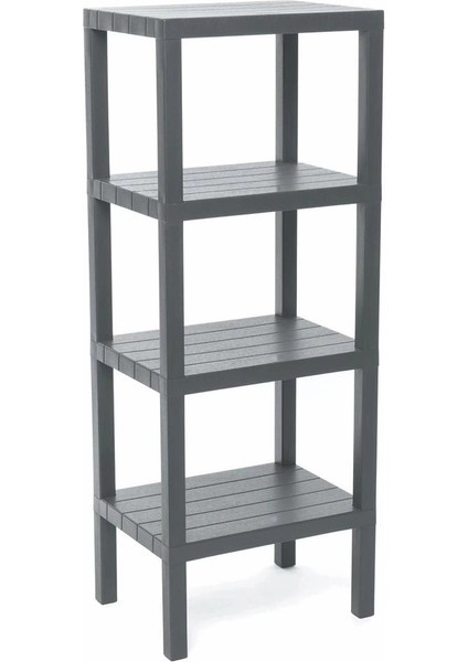 4 Raflı Gri Modüler Ünite Plastik 38X29X100 cm (5148)