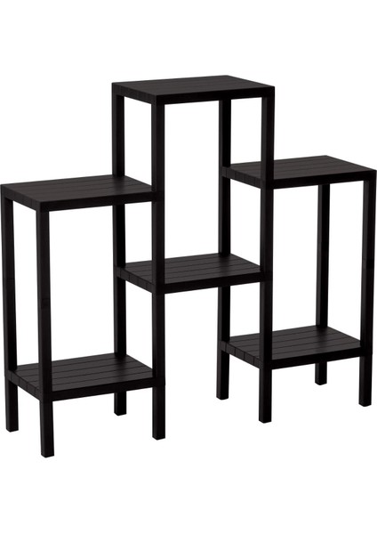 6 Raflı - Siyah Modüler Ünite Plastik 108X100X29 cm (5148)