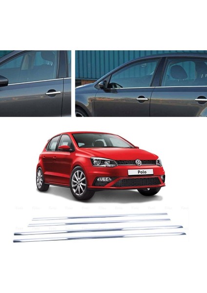 Volkswagen Polo Krom Cam Çıtası 2009-2017 (4 Parça)