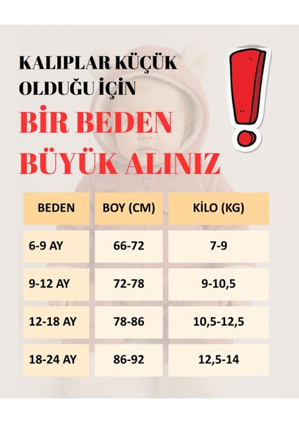 Peluşlu Kadife Bebek Tulum – 6-24 Ay