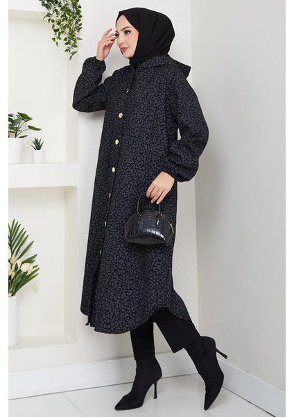 Dilra Kapüşonlu Kaşe Kap 1632 - Antrasit fırsatları