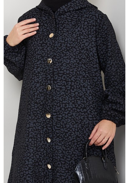 Dilra Kapüşonlu Kaşe Kap 1632 - Antrasit indirimleri