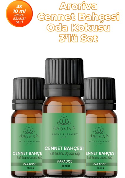 Paradise Oda Kokusu 3’lü Set – Doğal Esansiyel Uçucu Yağ, Difüzör Esansı ve Buhurdanlık Yağı