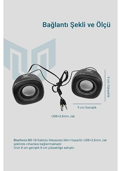 Bs-10 Kablolu USB Multimedya 6W 1+1 Speaker Mini Hoparlör Siyah Pc Laptop Uyumlu indirimleri