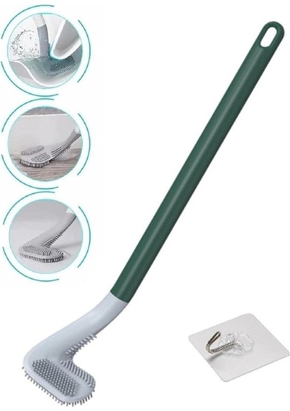 3b Trend Ergonomik Tasarımlı Silikon Banyo Tuvalet Klozet Temizleme Fırçası Askılı