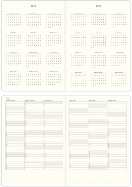 Youna 2026 Yılı A5 Ajanda 15X21 cm - 12 Aylık - Dikey Tasarım – Lila modelleri