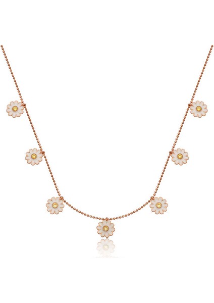 925 Ayar Gümüş Papatya Şans Kadın Gümüş Kolye T6922 (802802)