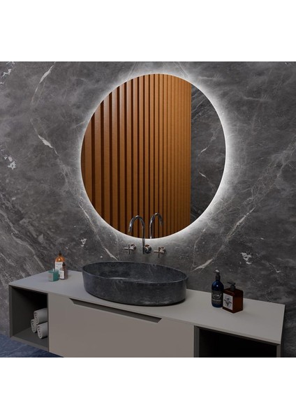 Lunaris LED Ayna – Yuvarlak Mermer Duvar Aynası modelleri