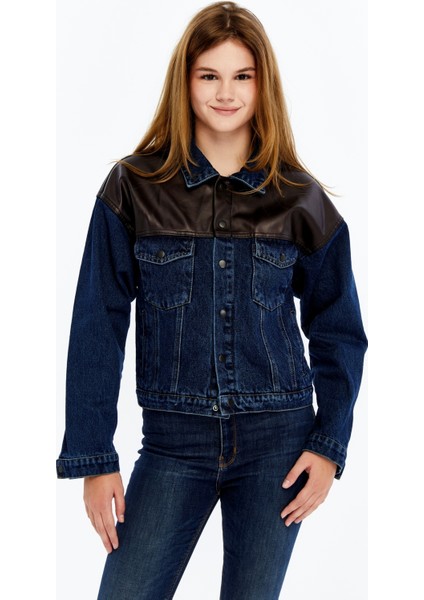 Kadın Standart Kot Ceket Deri Niş Özgün Tasarım Günlük Sokak Sitili Model Bomber Mont Kolej Ceket fırsatları