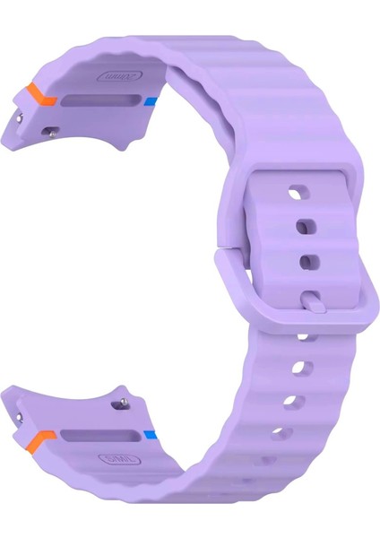 Samsung Galaxy Watch 4 5 6 7 Fe 40 44 Classic 42 43 46 47 mm Kordon Dekoratif Örgü Çizgili Spor Silikon Kayış