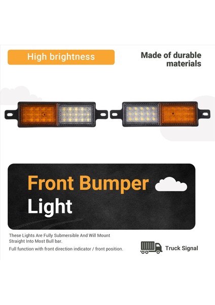 2pcs 12V 30 LED araba kamyonu boğa çubuğu ışık bullbar ön tampon ışık ön gösterge lambası sinyal ampul römork (Yurt Dışından)