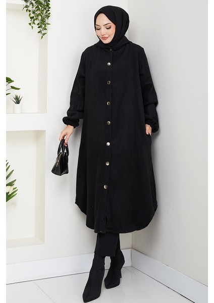 Fevza Düğmeli Kaşe Kap 1635 - Siyah