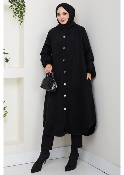 Fevza Düğmeli Kaşe Kap 1635 - Siyah fırsatları