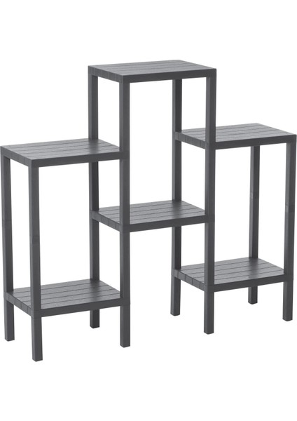 6 Raflı - Gri Modüler Ünite Plastik 108X100X29 cm (5148)