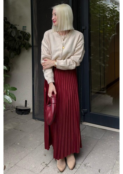 Ekru Rahat Kalıp Düğmeli Triko Kadın Hırka MG2552 fiyatları