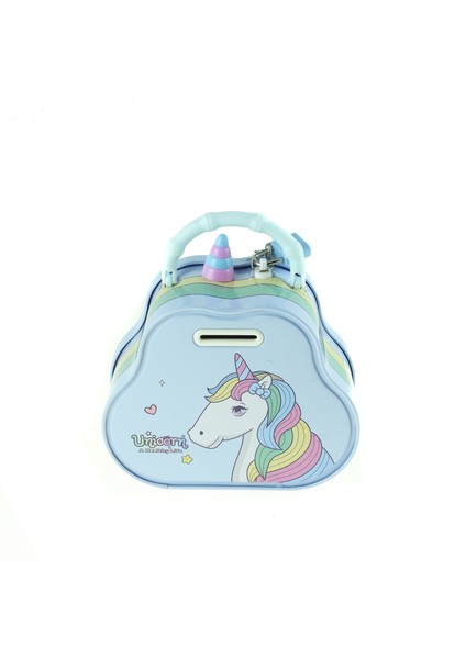 Kumbara Metal Unicorn Desenli Kilitli Kumbara