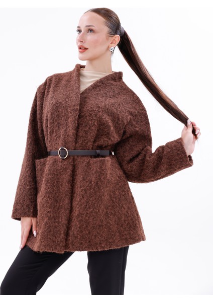 Sıcak Tutan Kadın Kaşe Kaban Astarlı-Kemerli-Çıtçıtlı fiyatları