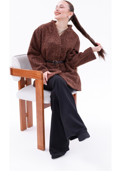 Sıcak Tutan Kadın Kaşe Kaban Astarlı-Kemerli-Çıtçıtlı indirimleri