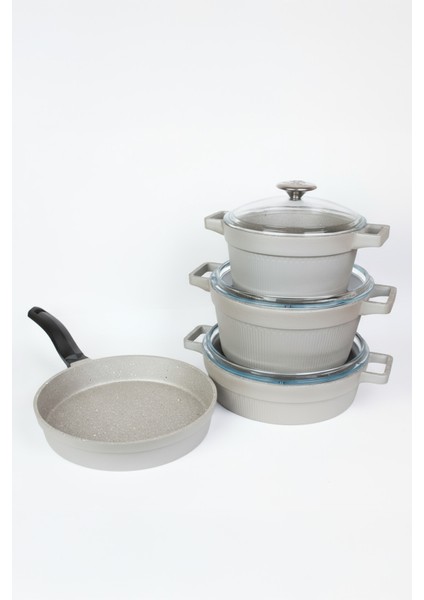 Masterchef Döküm 7 Parça Set Çizgili Tencere fiyatları