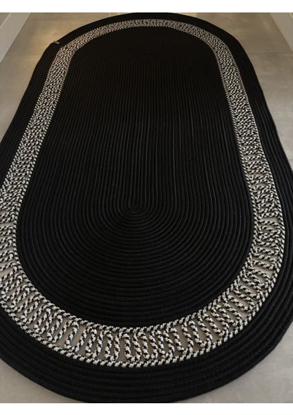 Lotus Jüt Hasırlı El Örgüsü Kilim – Doğal Dokulu, Oval Formlu Dekoratif Tasarım