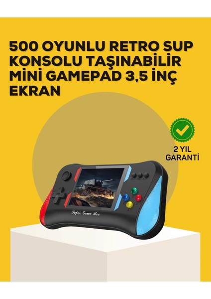 Taşınabilir El Konsolu 500 Oyunlu – Geniş Ekran ve Uzun Pil Ömrü