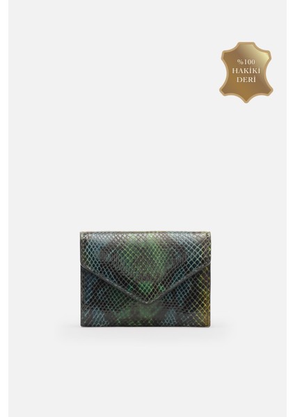 Python Verde Croco %100 Hakiki Deri Kadın Cüzdan