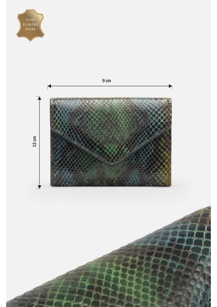 Python Verde Croco %100 Hakiki Deri Kadın Cüzdan