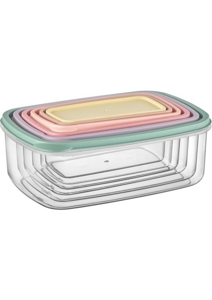 6’lı Iç Içe Geçen Kapaklı Saklama Kabı Seti, Buzdolabı Piknik Ofis Pratik Saklama Kutusu 6’lı Set modelleri
