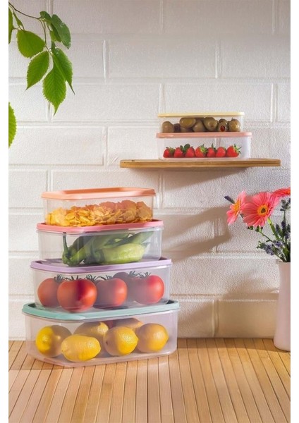 6’lı Iç Içe Geçen Kapaklı Saklama Kabı Seti, Buzdolabı Piknik Ofis Pratik Saklama Kutusu 6’lı Set indirimleri
