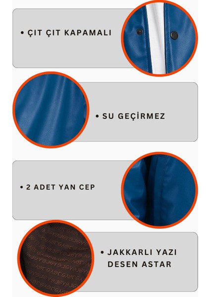 Erkek Deri Gömlek Çıt Çıt Kapamalı Su Geçirmez 2 Yan Cep Günlük Deri Gömlek Ceket