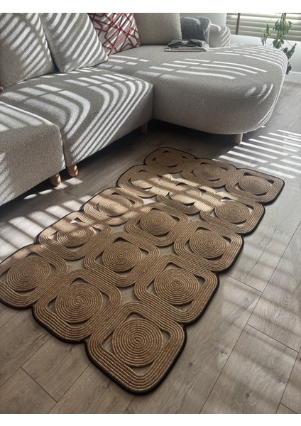 Lavande Hasır Halat Kilim – El Işçiliğiyle Üretilmiş Kare Formlu Dekoratif Model modelleri