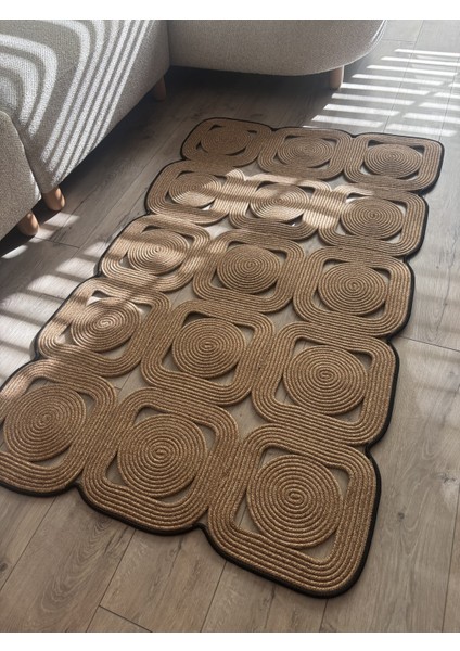 Lavande Hasır Halat Kilim – El Işçiliğiyle Üretilmiş Kare Formlu Dekoratif Model fırsatları