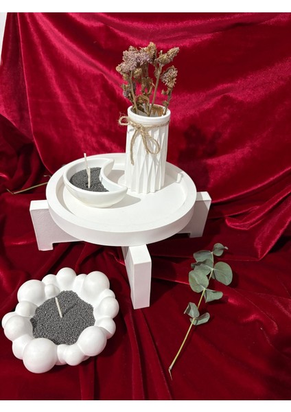 Modern Dekoratif Set - Vazo,2'li Mumluk ve Stand (Mum Dahil) modelleri