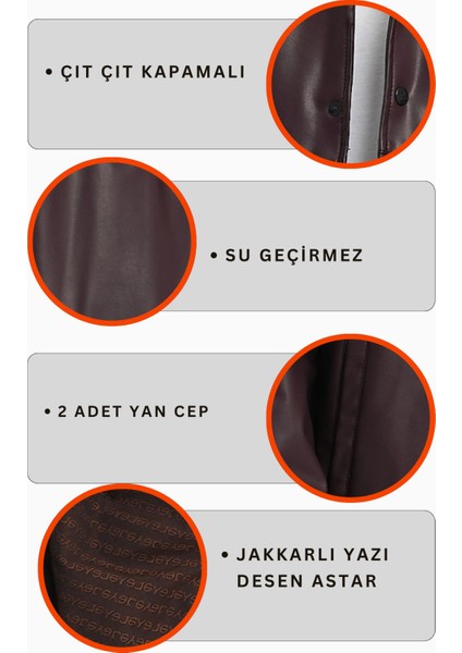 Erkek Deri Gömlek Çıt Çıt Kapamalı Su Geçirmez 2 Yan Cep Günlük Deri Gömlek Ceket