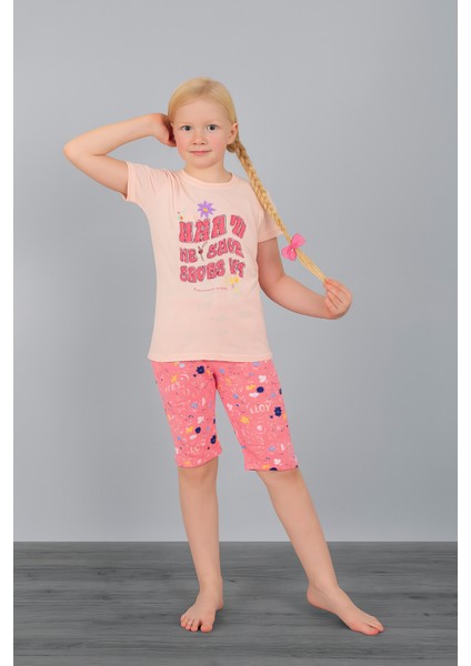 Kız Çocuk 3'lü %100 Pamuklu 7-8-9 Yaş Pijama Takımı MODEL:122 modelleri