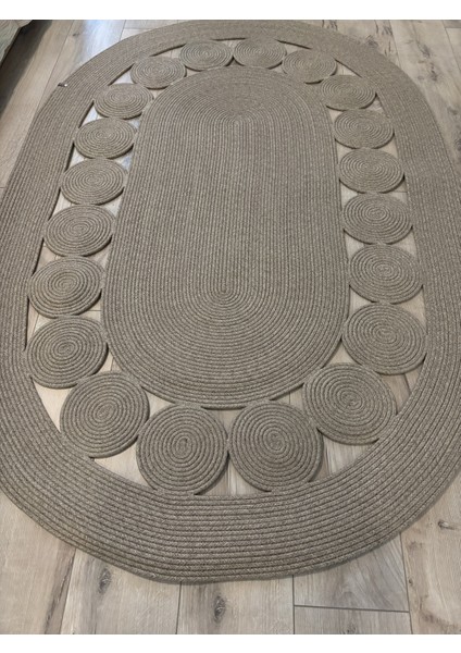 Cookie Taş Kırçıllı Jüt Kordon Hasır El Örgüsü Kilim Oturma Odası Antre Mutfak