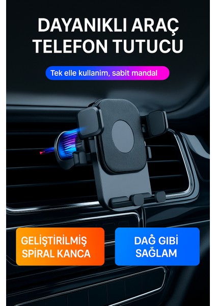 TD-H7532 Araç Içi Telefon Tutucu Gravitasyonel Mekanizma Sarsıntısız ve Güvenli Havalandırma Uyumlu fiyatları
