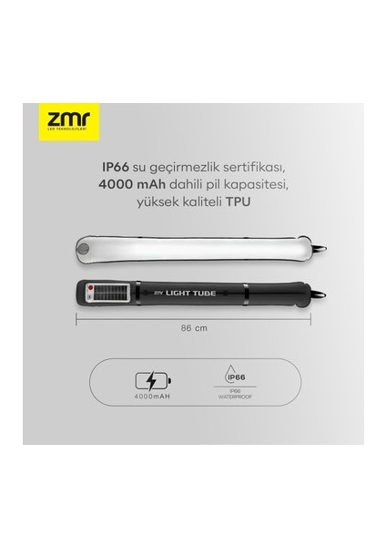 Light Tube LED Güneş Enerjili Şişirilebilir Tüp Işık 4000MAH Outdoor 24 Saat Kamp & Acil Durum Işığı fiyatları