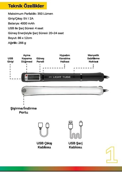 Light Tube LED Güneş Enerjili Şişirilebilir Tüp Işık 4000MAH Outdoor 24 Saat Kamp & Acil Durum Işığı fırsatları