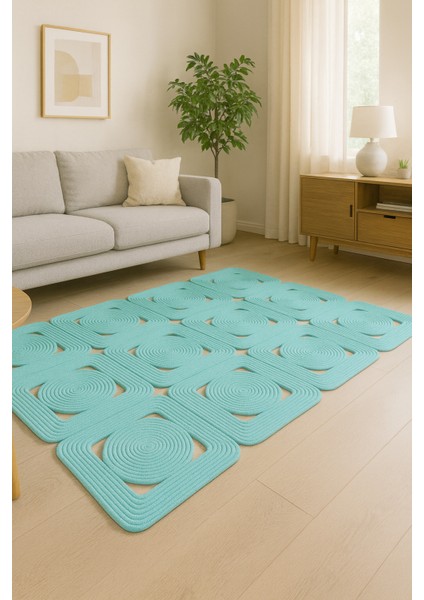 Solena Jüt Hasır Dikdörtgen Şık Kilim Halı Paspas Yolluk Evinizi Şımartın Tarzınızı Yansıtın