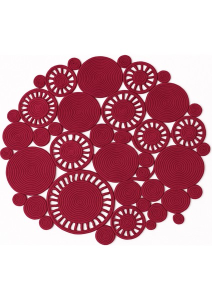 Harmony Jüt Doğal Hasır Kilim Bej Geometrik Bohem Yuvarlak El Örmesi Halı