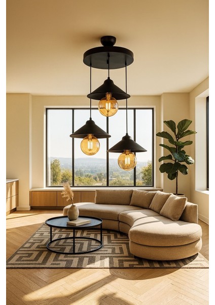 Japon 3lü Rustik Avize