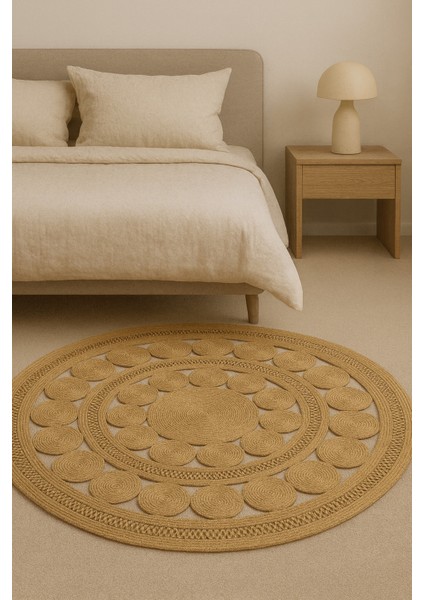 Double Dsy El Işçiliği Özel Tasarım Yuvarlak Hasır Kilim – Zamansız ve Prestijli Dekor Halı Kilim fiyatları