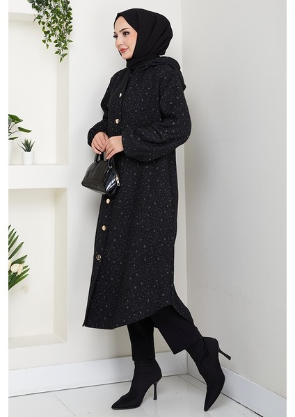 Algın Düğmeli Kaşe Kap 1631 - Siyah fırsatları