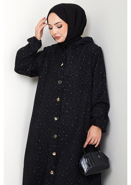 Algın Düğmeli Kaşe Kap 1631 - Siyah indirimleri