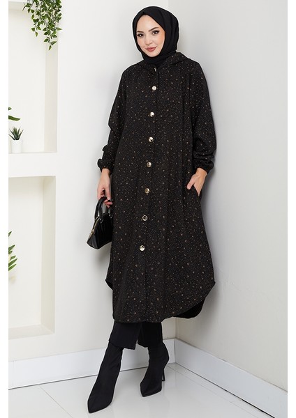 Algın Düğmeli Kaşe Kap 1631 - Kahve