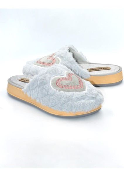 Kadın Gri Kalpli Kışlık Ev Terliği fırsatları