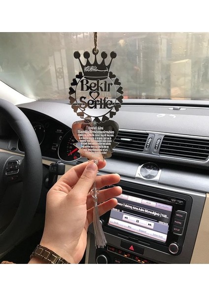 Kişiye Özel Araba Süsü Pleksi Dikiz Aynası Süsü Gümüş Renk